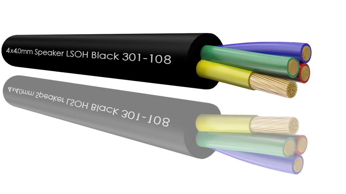TieDex UK 4 Core, 4 mm² CSA, 12.2 mm OD, 100 m, Black