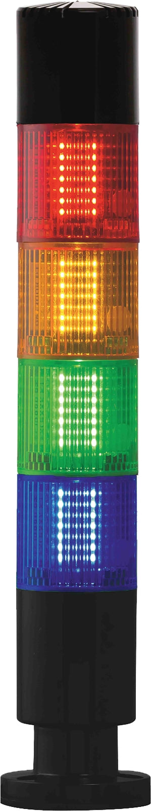 TieDex UK Green, Blue, Amber, Red Signal Tower Buzzer, 4 Lights 24V Screw