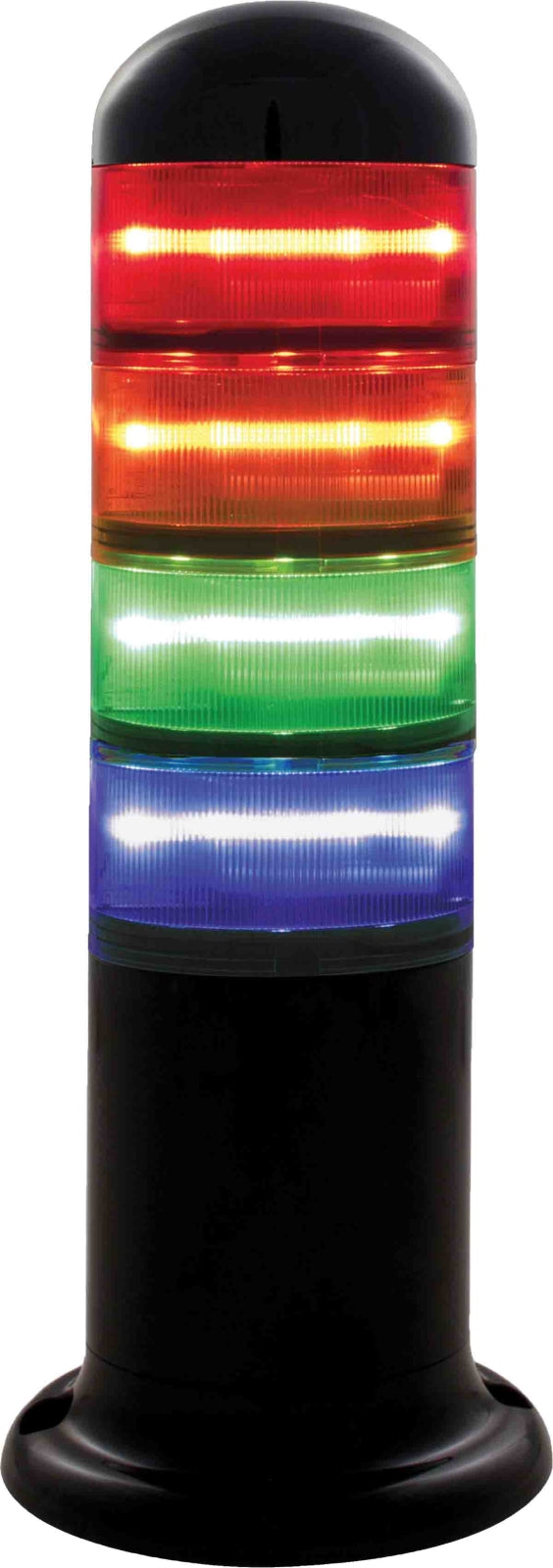 TieDex UK Amber, Blue, Green, Red Signal Tower No Sounder Component, 4 Lights 240V Base
