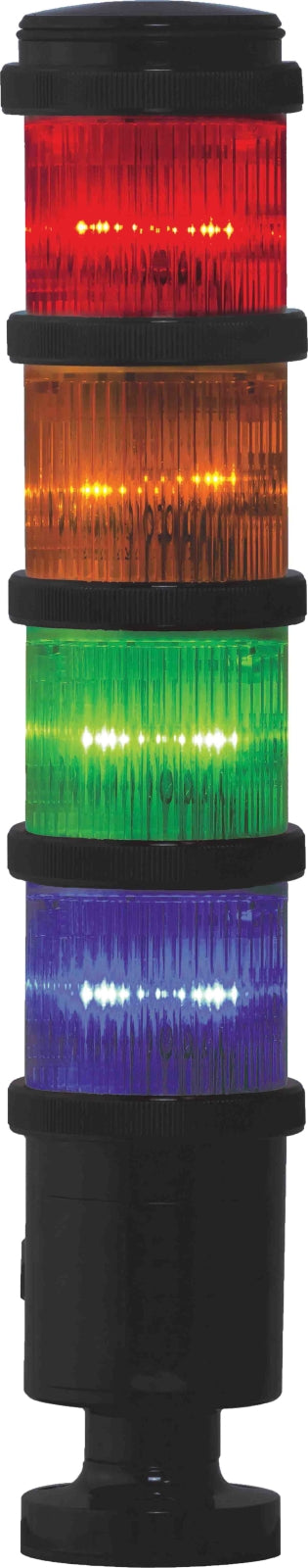 TieDex UK Amber, Blue, Green, Red Signal Tower No Sounder Component, 4 Lights 24V Base
