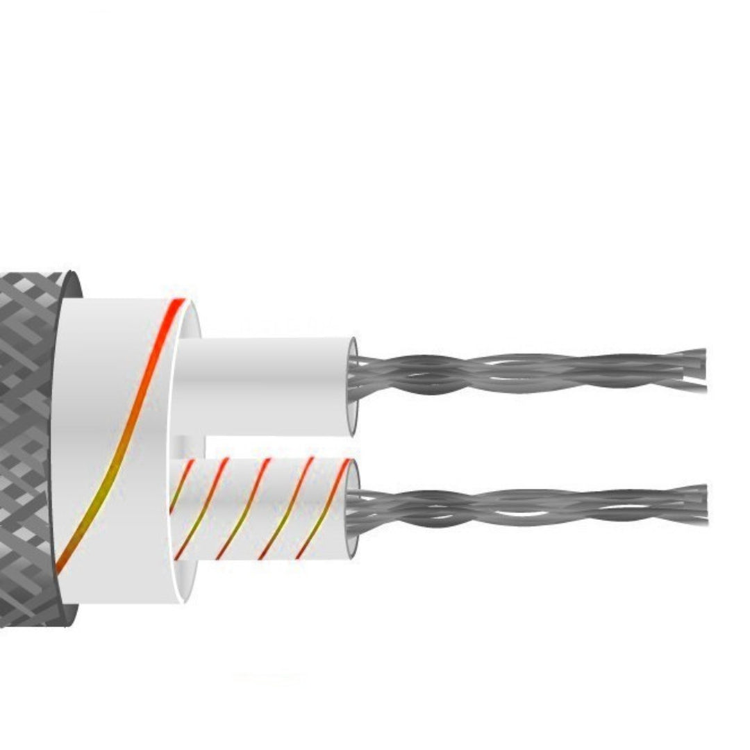 TieDex UK Type U Thermocouple Cable/Wire, Unscreened 100 m, Fibreglass Insulation, 350 °C Max, 7 x 0.2 mm Strands