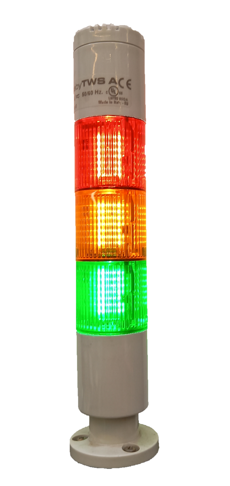 TieDex UK Red, Green, Amber Signal Tower Buzzer, 3 Lights 24V ac/dc Screw