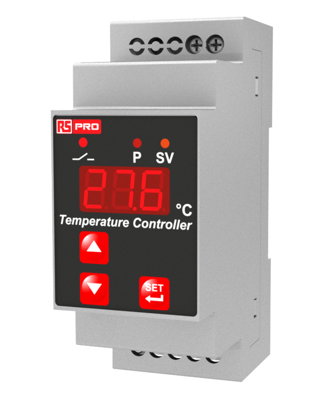 TieDex UK DIN Rail On-Off Temperature Controller 1 Input, 1 Output Relay 24V On-Off
