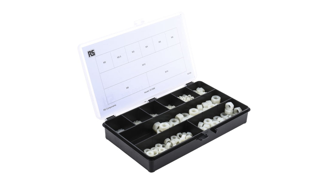 TieDex UK Nylon Hex Full Nut Kit, 650 Pieces