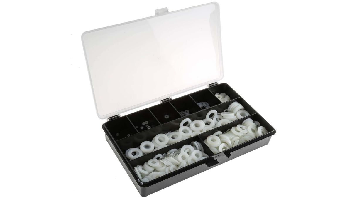 TieDex UK 1500 piece Nylon Plain Washer Kit