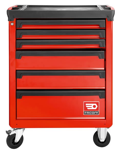 Facom 6 Drawer Wheeled Roller Cabinet, Metal