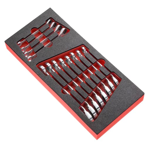 Facom 12-Piece Spanner Set, 5/16 in, 5/8 in, 3/4 in, 11/32 in, 1/2 in, 15/16 in, 7/8 in, 3/8 in, 1/4 in, 11/16 in, 9/16