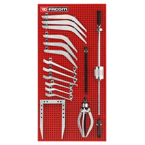 Facom Hydraulic Bearing Puller, 4 t Force, 16-Piece