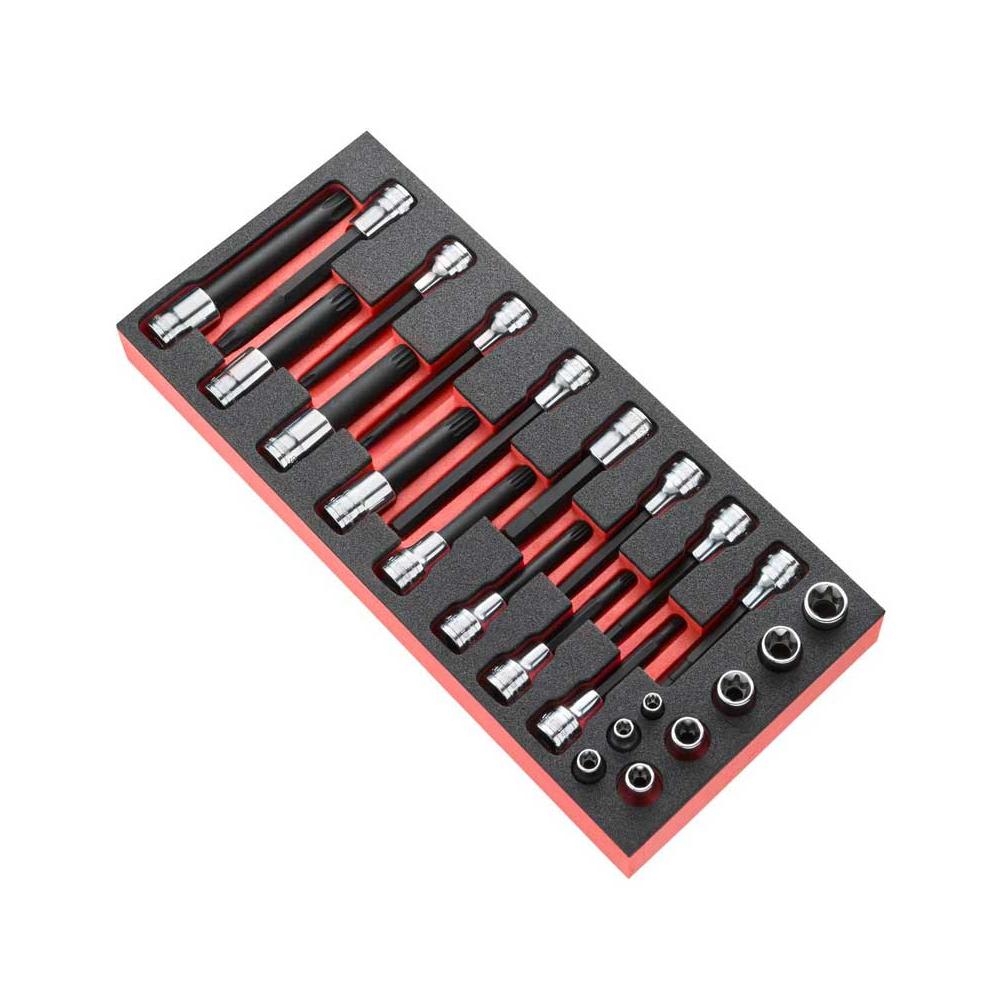 Facom 24-Piece 1/2 in Hexagon, Torx Socket Set