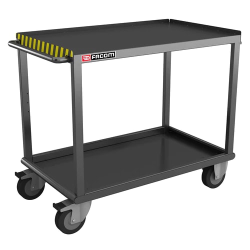 Facom 2 Metal 2 Fixed + 2 Swivel Trolley, 500 kg Load