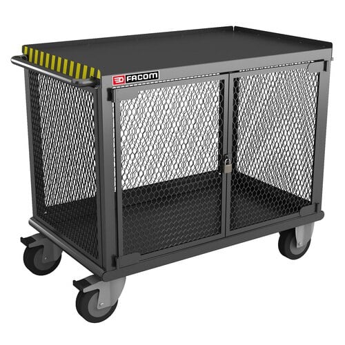 Facom 1 Metal 2 Fixed + 2 Swivel Trolley, 500 kg Load