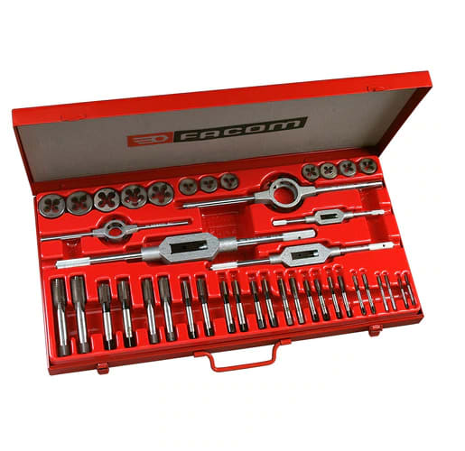 Facom 41-Piece HSS Tap &amp; Die Set, M3 - M18 Taps, M3