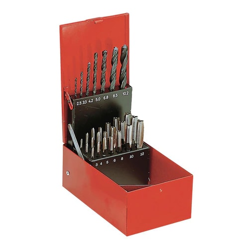 Facom Tap &amp; Drill Set, M3, M4, M5, M6, M8, M10, M12 Thread, Metric Standard