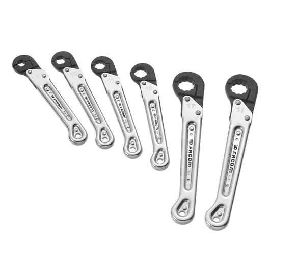 Facom 6-Piece Flare Nut Spanner Set, 8 – 19 mm