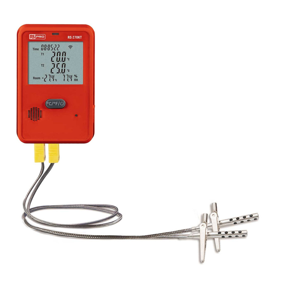 TieDex UK, K Probe Recording DT-270KT Digital Thermometer, 70 °C Max, ±1°C Accuracy, RSCAL