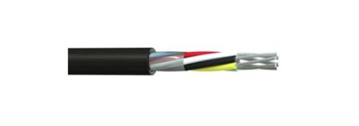 TieDex UK DEF STAN Multi-Core Industrial Cable, 12 Cores, 0.5mm², Unscreened, 100 m, Black Polyvinyl Chloride Sheath