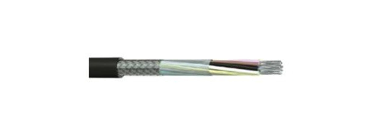 TieDex UK DEF STAN Multi-Core Industrial Cable, 18 Cores, 0.5mm², Screened, 25 m, Black Polyvinyl Chloride Sheath