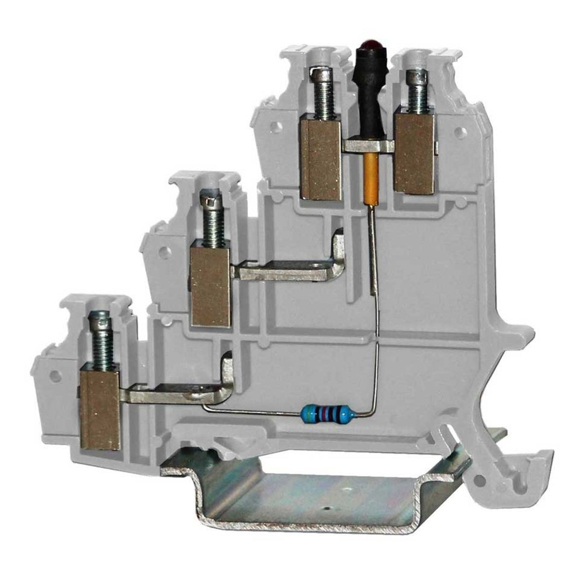 TieDex UK Feed Through Terminal Block Grey, 3-Level, Cage Clamp, VDE