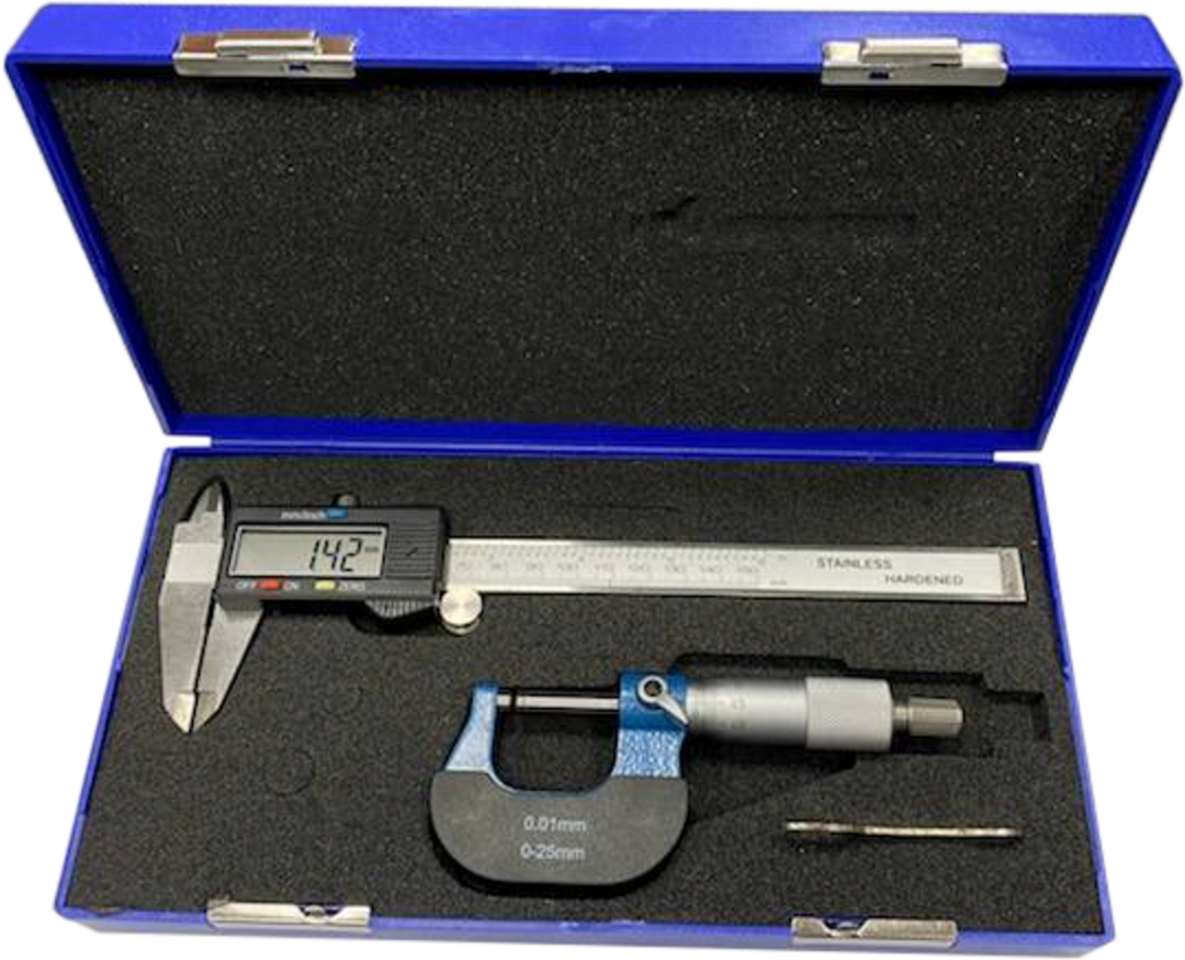 TieDex UK Imperial &amp; Metric Caliper and Micrometer Measuring Set, UKAS