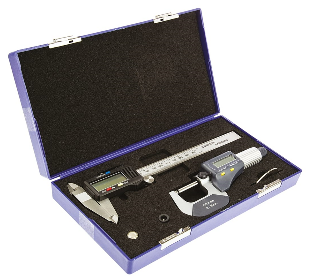 TieDex UK Imperial, Metric Caliper and Micrometer Measuring Set
