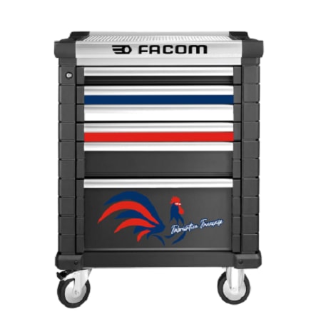 Facom 6 Drawer Wheeled Roller Cabinet, Aluminium