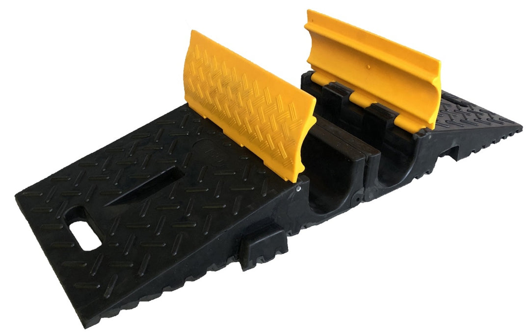 TieDex UK 950 mm Yellow, Black Cable Cover in Rubber, 110 mm ID