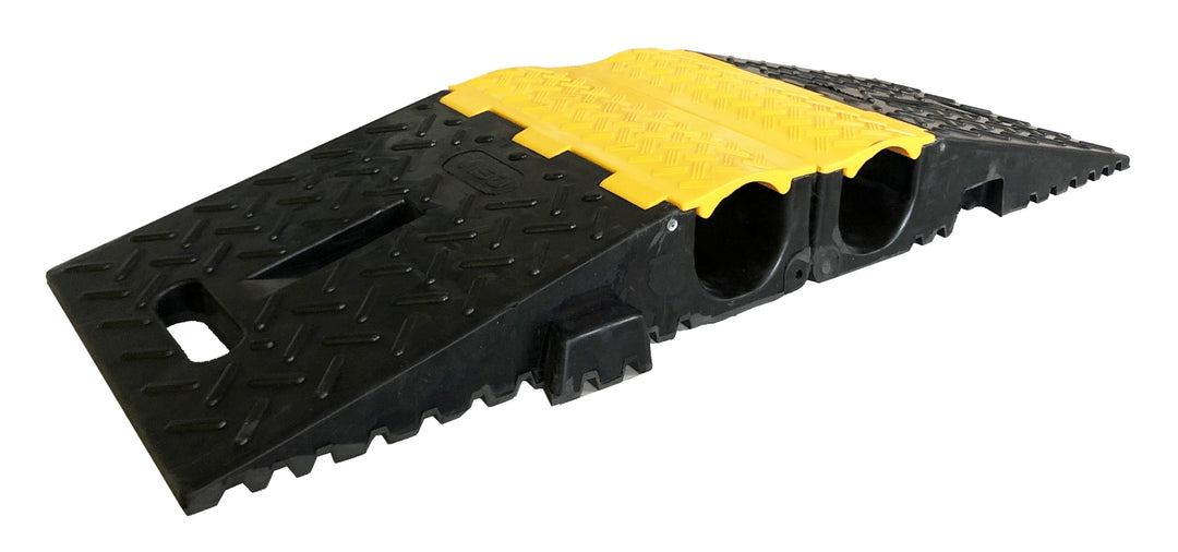 TieDex UK 850 mm Black, Yellow Cable Cover in Rubber, 80 mm ID