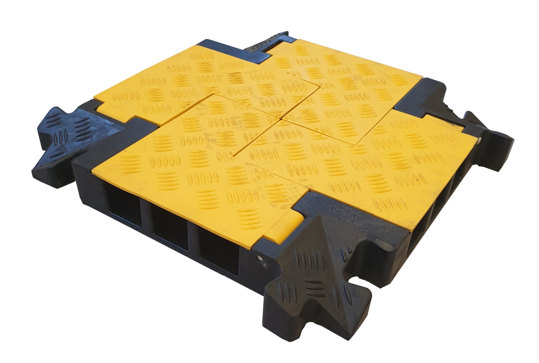 TieDex UK 500 mm Black, Yellow Cable Cover in Rubber