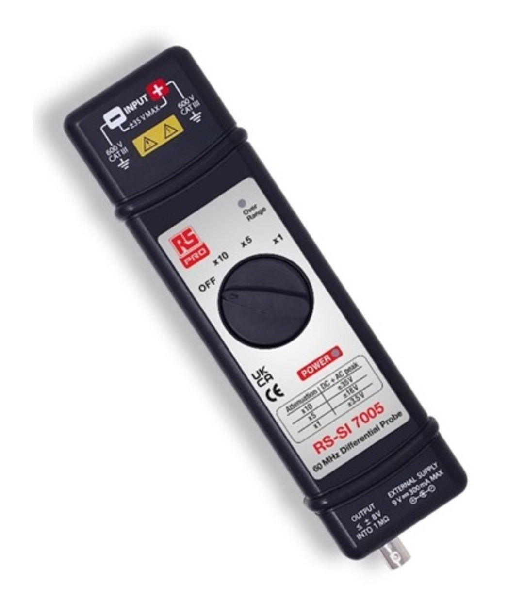 TieDex UK Oscilloscope Probe, Differential Type, 60 MHz, 1:1, 1:5, 1:10, BNC Connector