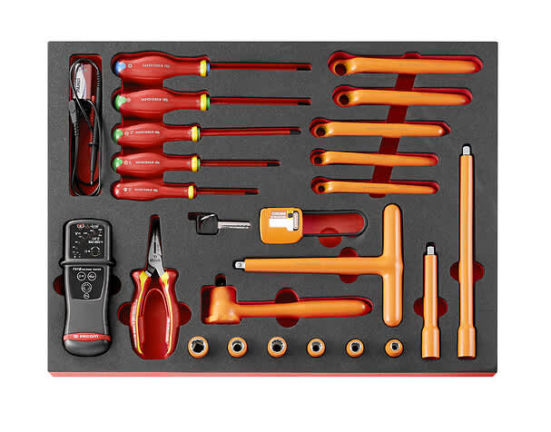 Facom 23 Piece Module of Tool for EV Tool Kit with Module VDE/1000V Approved