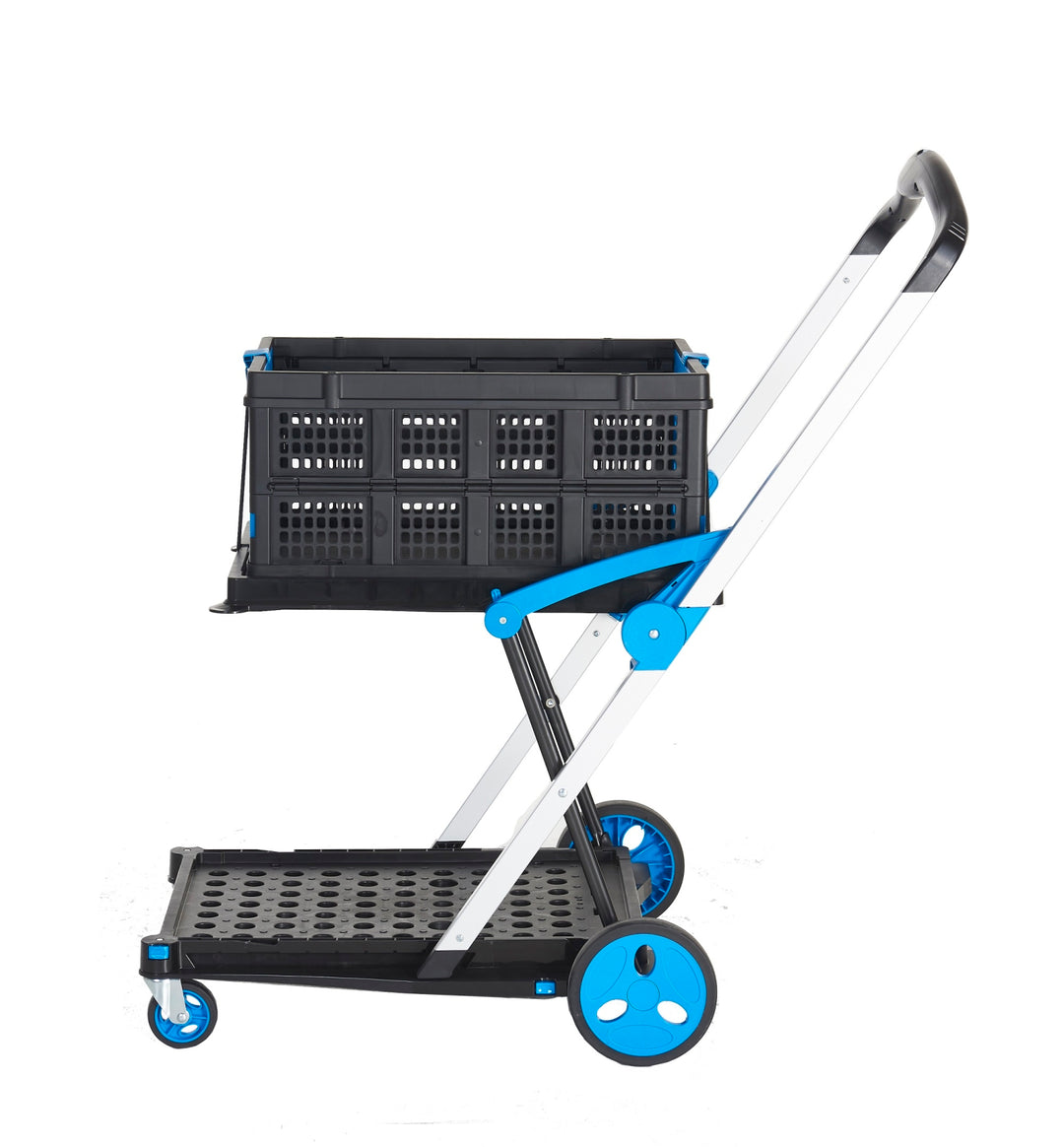 TieDex UK Foldable Folding Trolley Plastic Platform Trolley, 70 kg Load, 1070 mm 1000mm, 600 mm