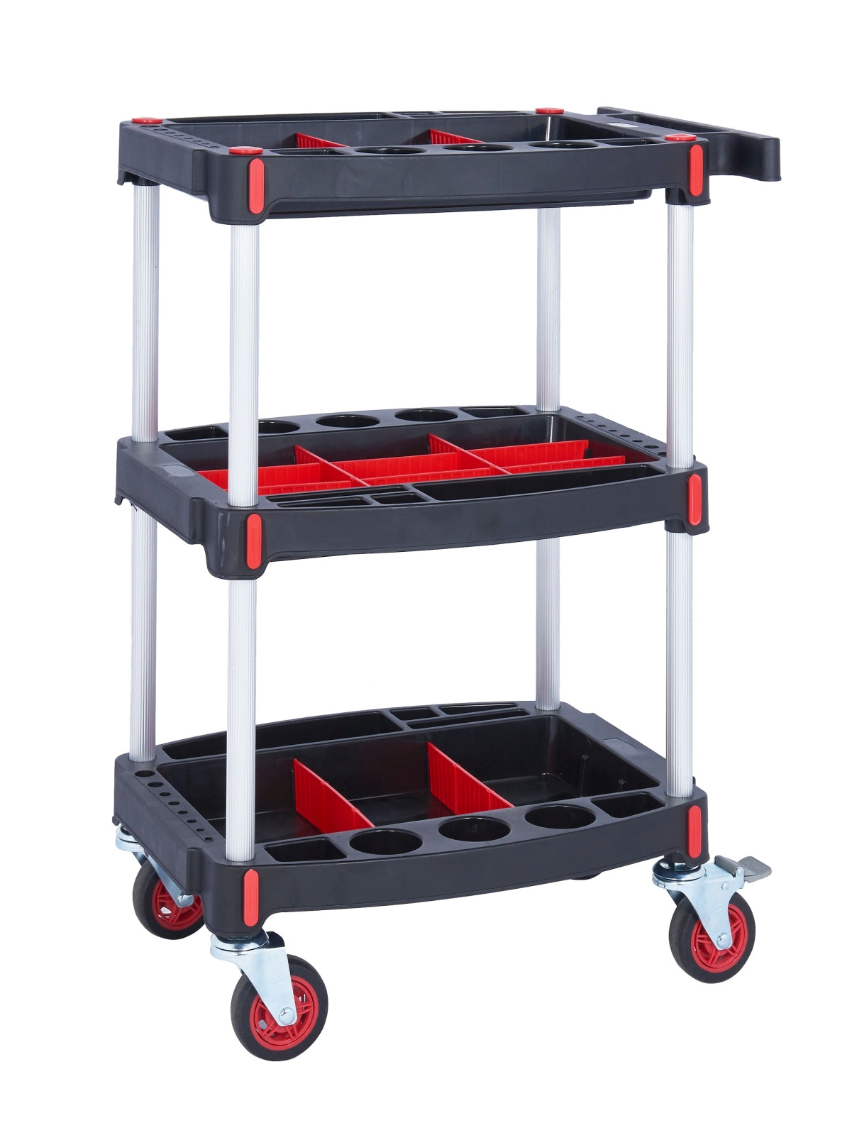 TieDex UK Aluminium Uprights 100 mm Wheel Trolley Tool Tray, 100 kg Load