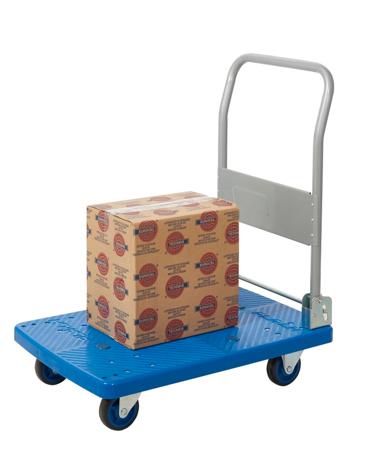 TieDex UK Flatbed Polypropylene Platform Trolley, 150 kg Load, 860 mm 720mm, 490 mm