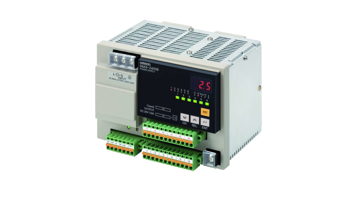 Omron S8AS Switched Mode DIN Rail Power Supply 100V ac 24V dc, 10 A Output 240 W