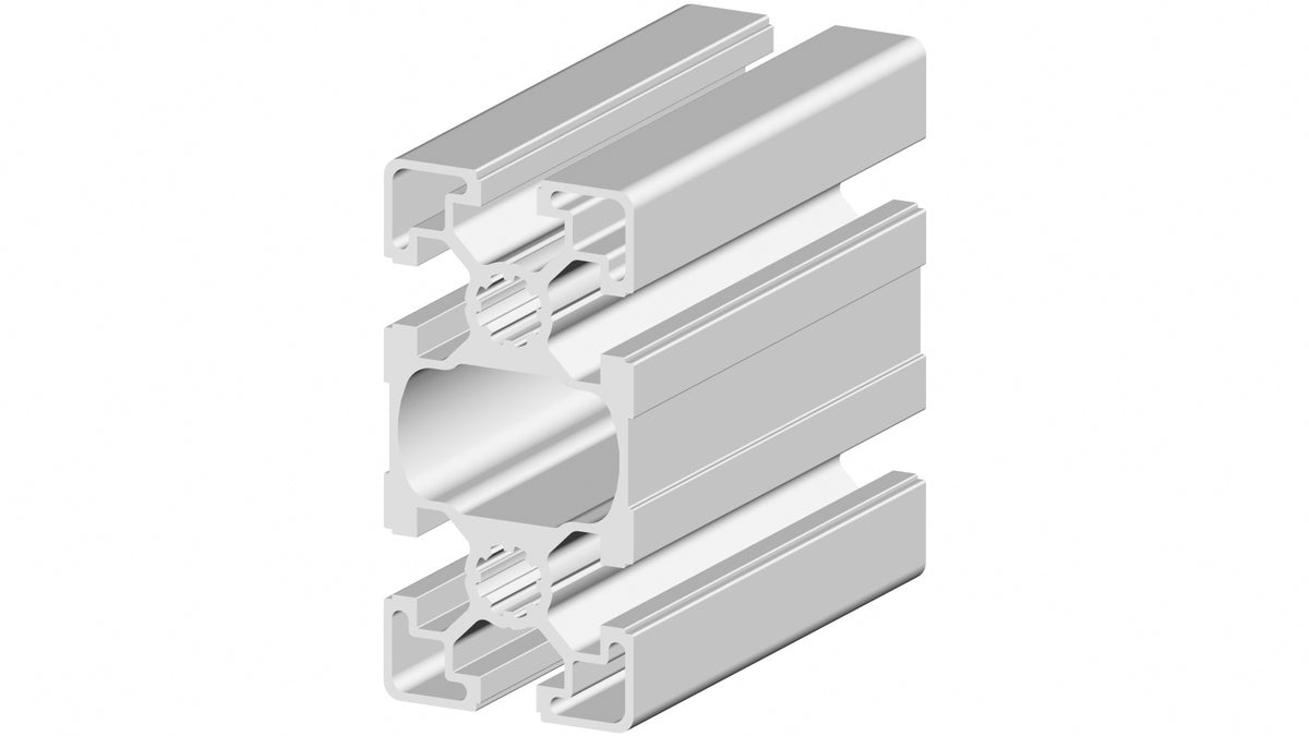 TieDex UK Silver Anodised Aluminium Strut Profile 45 x 90 mm 10 mm Groove, 3 m Length, 45 x 90 mm Square