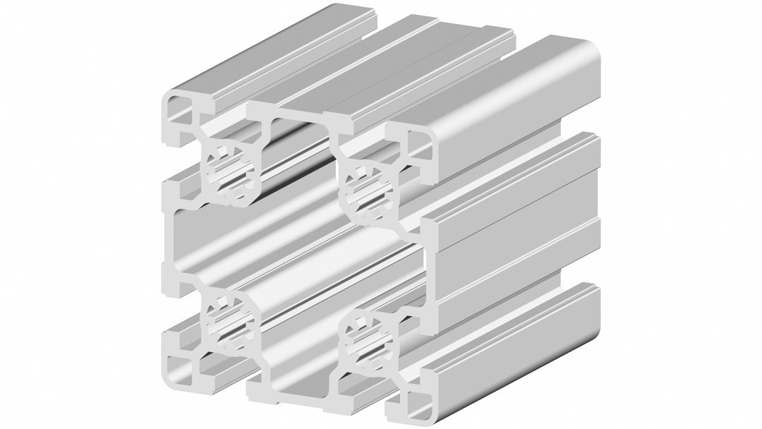 TieDex UK Silver Anodised Aluminium Strut Profile 90 x 90 mm 10 mm Groove, 3 m Length, 90 x 90 mm Square