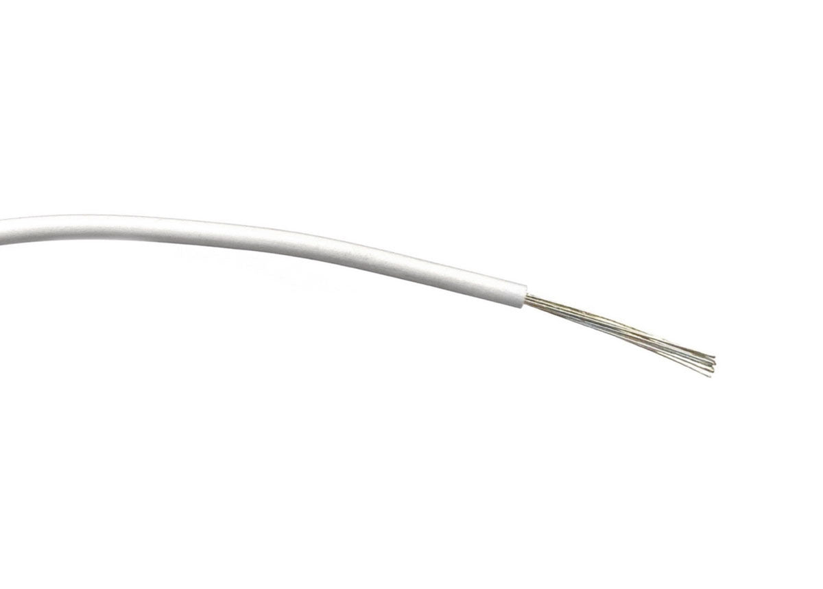 TieDex UK White Hook Up Wire, 24 x 0.2 mm, 200 μm core strands, 500 m, Polyvinyl Chloride