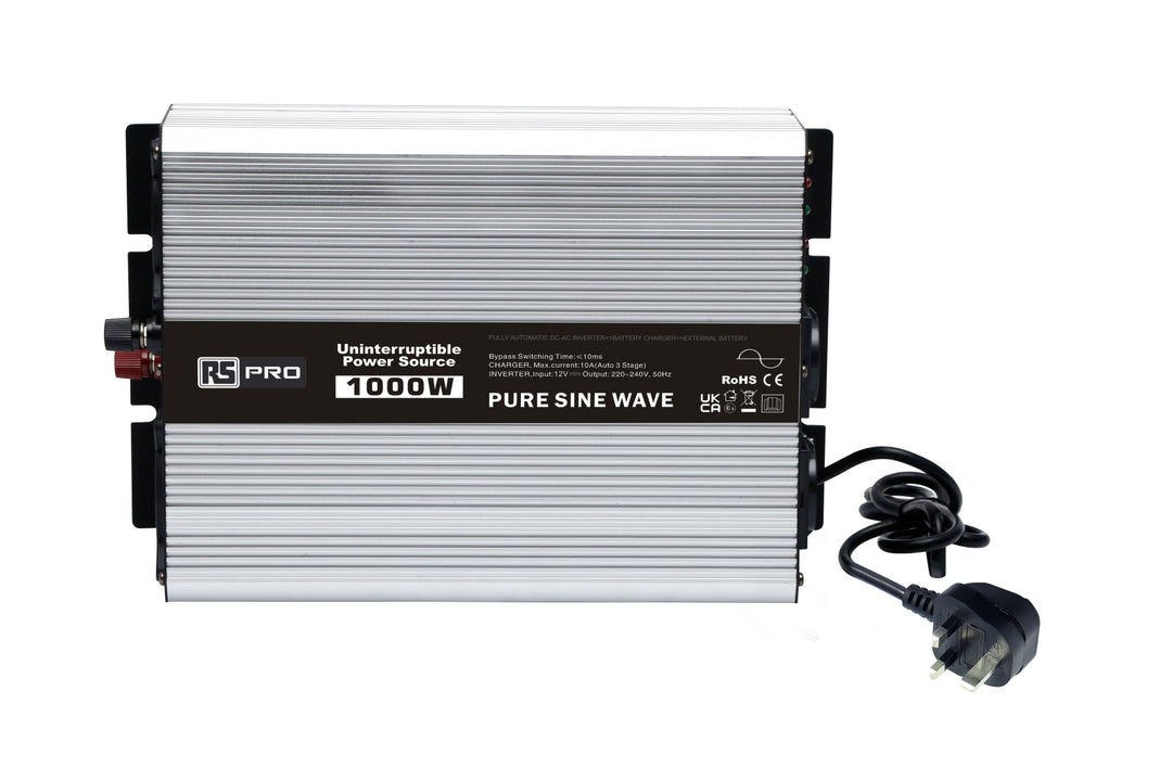 TieDex UK Chassis 1000W Fixed Installation DC-AC Power Inverter, 12V dc Input, 230V ac Output