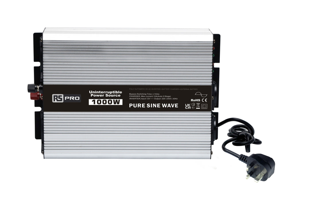 TieDex UK Chassis 1000W Fixed Installation DC-AC Power Inverter, 24V dc Input, 230V ac Output