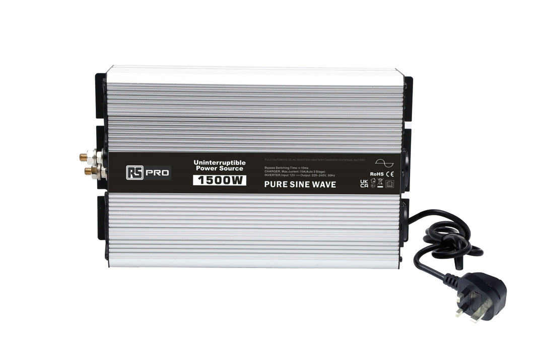 TieDex UK Chassis 1500W Fixed Installation DC-AC Power Inverter, 24V dc Input, 230V ac Output