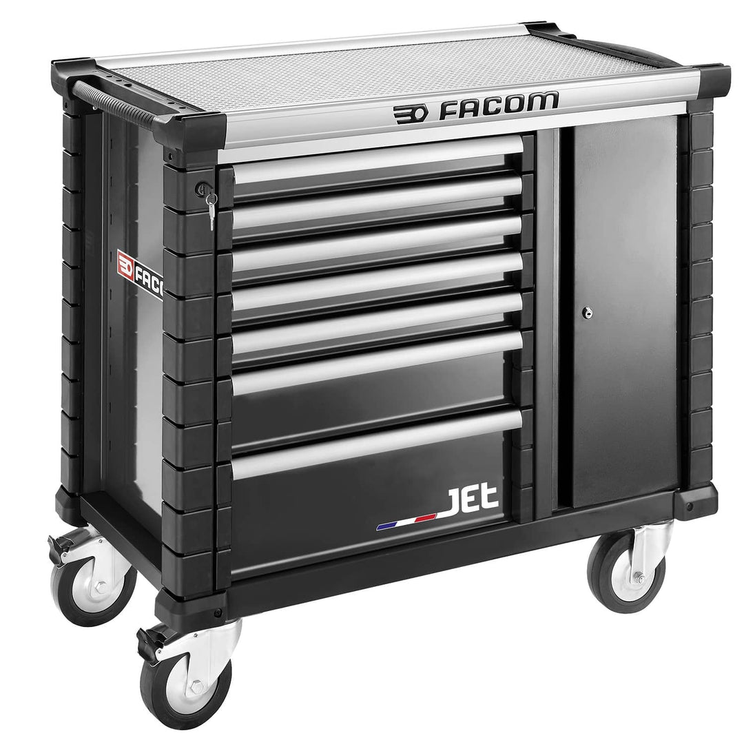 Facom 7 Drawer Wheeled Roller Cabinet, Aluminium