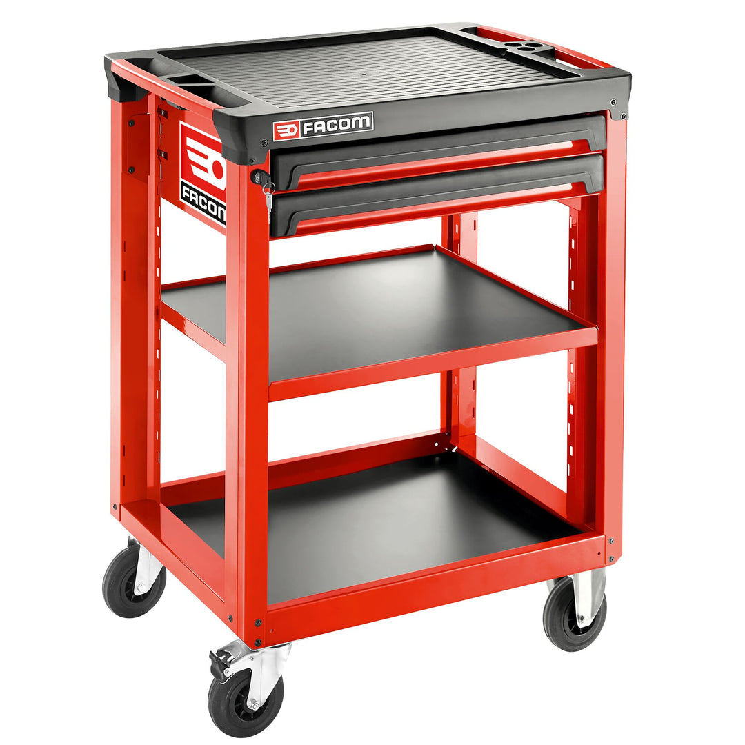 Facom 2 Drawer Wheeled Tool Trolley, Polypropylene, Fibre