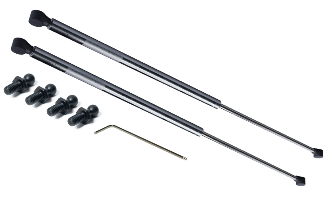 TieDex UK Stainless Steel Gas Strut, with Ball &amp; Socket Joint, 950 mm Extended Length, 400 mm Stroke Length