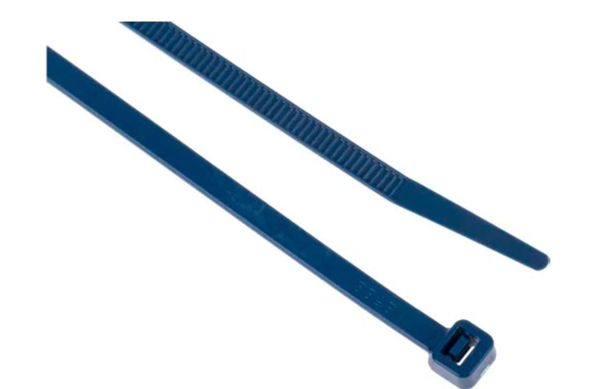 TieDex UK Cable Tie, Metal Detectable, 380 mm x 7.6mm, Blue Metal Detectable Nylon
