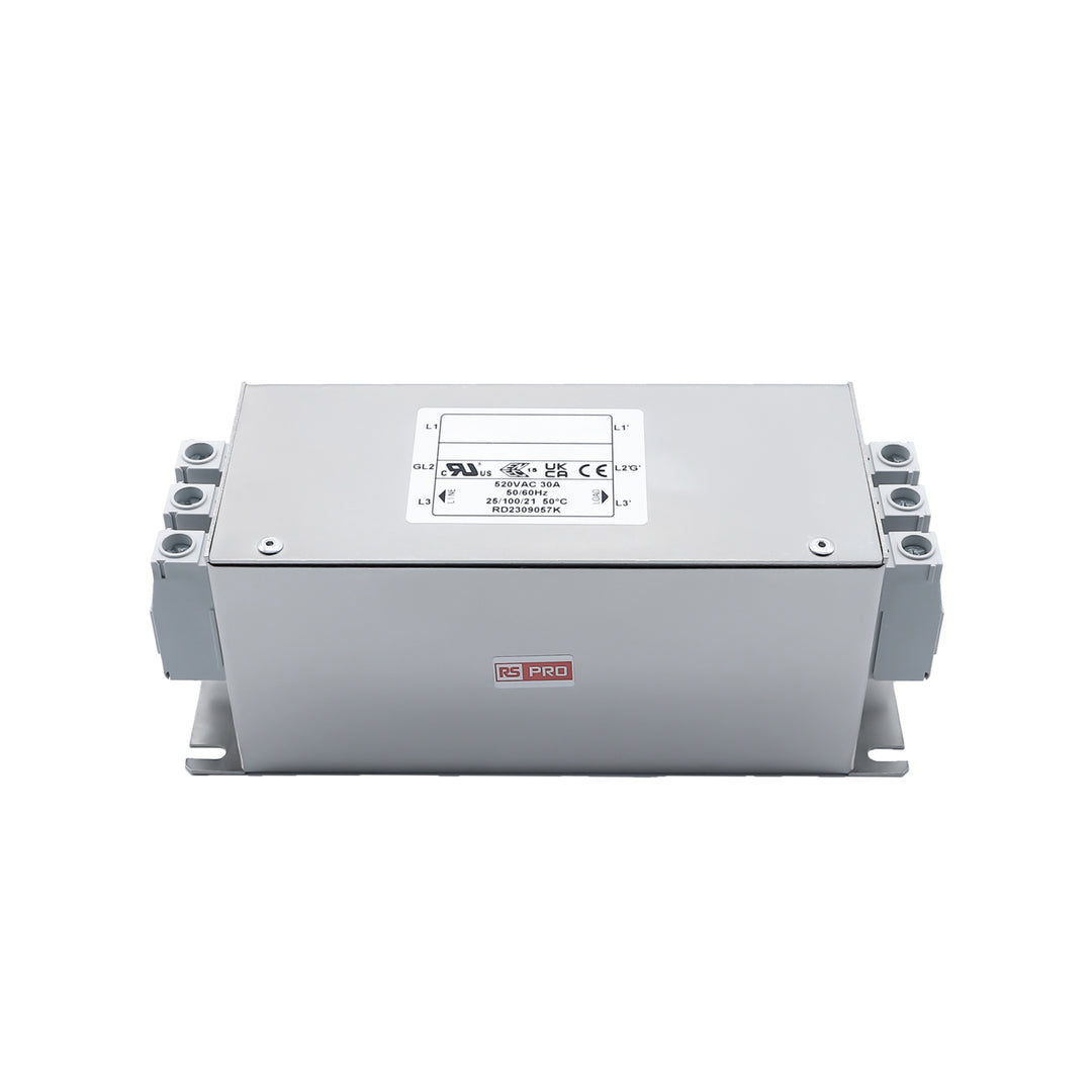 TieDex UK 30 A 520V ac 50Hz, 60 Hz, Chassis Mount Power Line Filter, Terminal Block 3 Phase