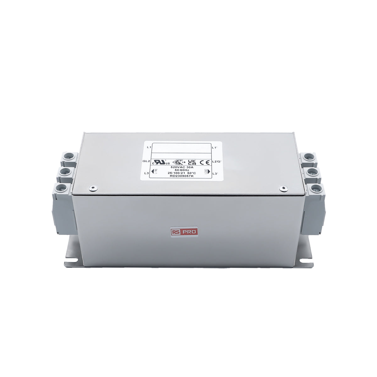 TieDex UK 30 A 520V ac 50Hz, 60 Hz, Chassis Mount Power Line Filter, Terminal Block 3 Phase