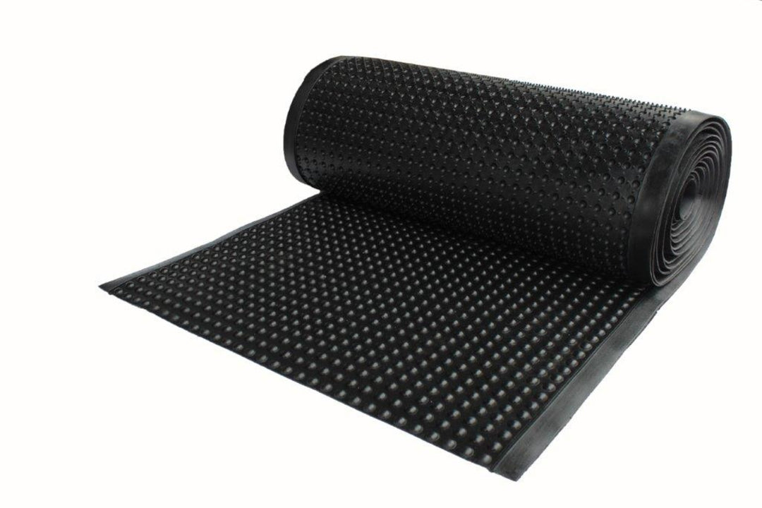 TieDex UK Roll Natural Rubber, Styrene Butadiene Rubber Anti-Fatigue Mat 900mm x 10 m x 15 mm, Black