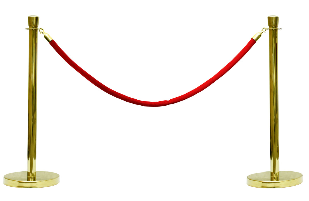 TieDex UK Red Post, Red Tape, Stainless Steel, Velvet, 2 m