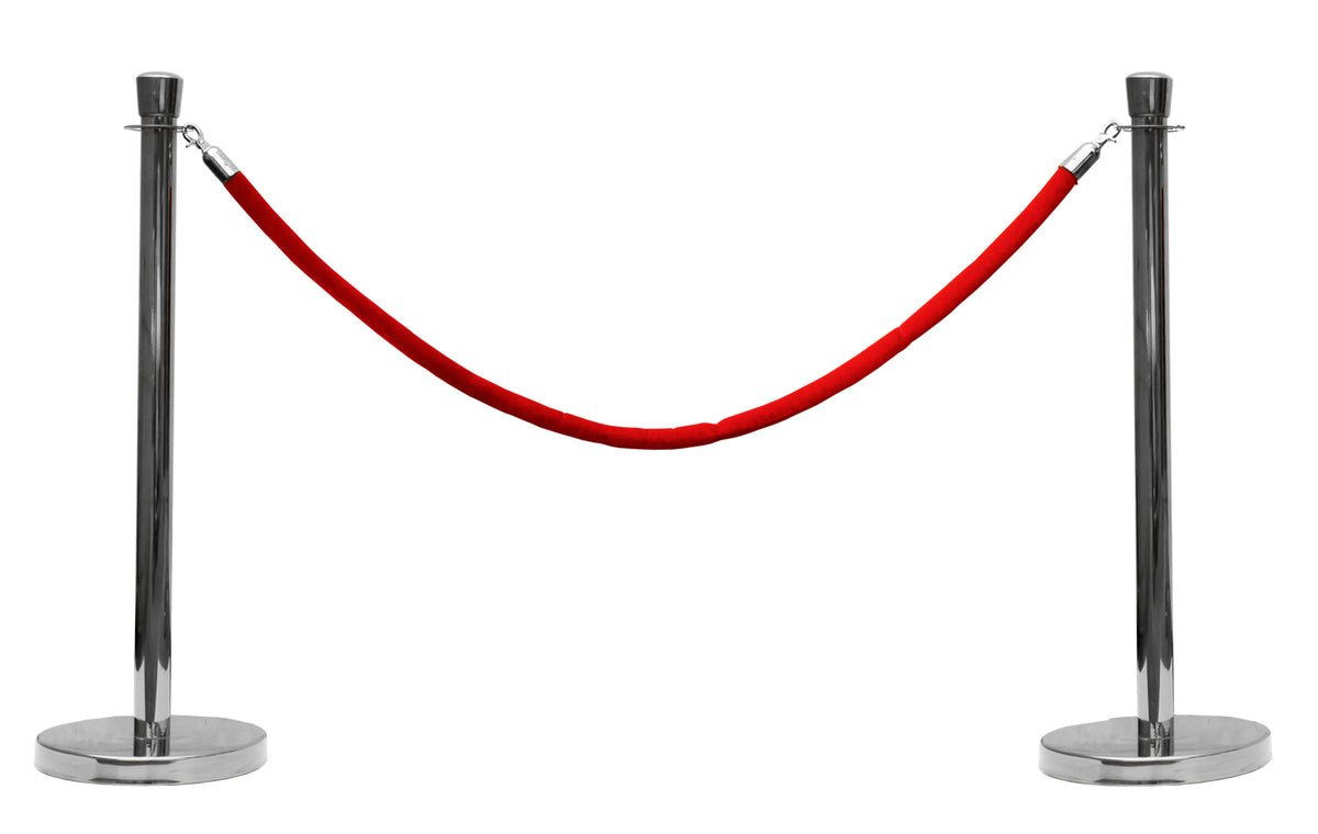 TieDex UK Red Post, Red Tape, 201 Stainless Steel, Velvet, 2 m