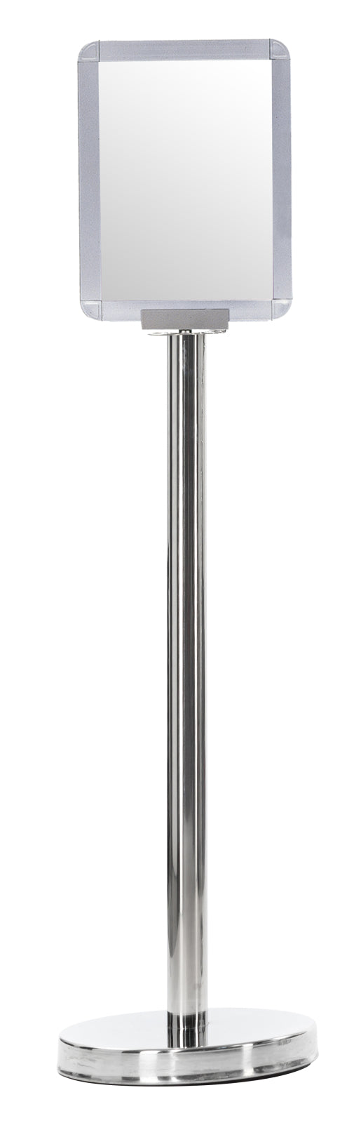 TieDex UK Chrome Barrier & Stanchion Sign Frame, Steel